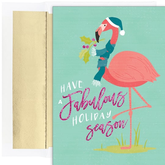 JAM Paper 5" x 7" Fabulous Flamingos Cards & Matching Envelopes Set, 18ct.